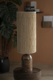 LAMPADAR GADJA MARE - LEMN ȘI IUTĂ - NATURAL - 25(L) x 25(l) x 78(h) - Img 3
