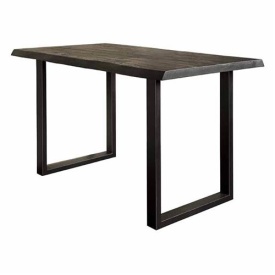 MASA DE BAR ULTIMO - LEMN DE SALCAM / METAL - NEGRU - 160(L) X 95(H) X 90(L) CM