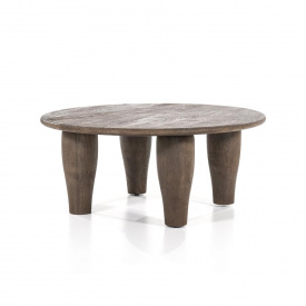 MASA DE CAFEA AMIRA - LEMN DE MANGO [FSC] - MARO - Ø90 x 38(h) - Img 2