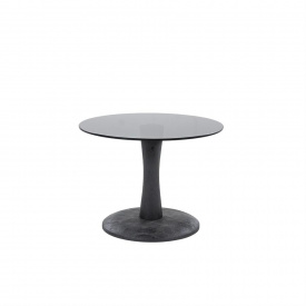 MASA DE CAFEA BOOGIE MICA - LEMN / STICLA - NEGRU - Ø55 x 40(h)