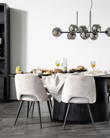MASA DE DINING NEAGRA - LEMN DE MANGO - NEGRU - 300(L) x 76(h) x 110(l) - Img 7