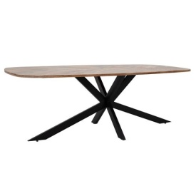 MASA DE DINING SILVI - LEMN DE MANGO / METAL - NEGRU / MARO NATURAL - 200(L) X 78(H) X 110(L) CM - Img 1
