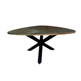 MASA DE DINING TRIVERO - LEMN DE MANGO / METAL - NEGRU - 150(L) X 78(H) X 150(L) CM
