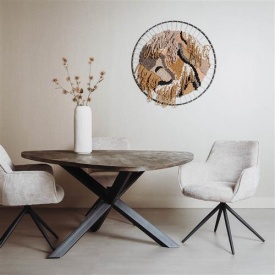 MASA DE DINING TRIVERO - LEMN DE MANGO / METAL - NEGRU - 150(L) X 78(H) X 150(L) CM - Img 2