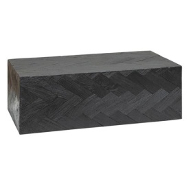 MASA LATERALA ZIANO - LEMN / FURNIR DE STEJAR - NEGRU - 100(L) X 52(H) X 36(L) CM - Img 1