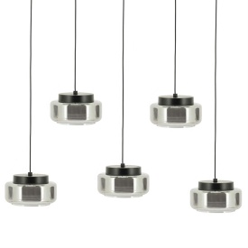 PIVOT CLUSTER DREPTUNGHIULAR - METAL SI STICLA - GRI - 98(L) x 40(l) x 165(h) - Img 1