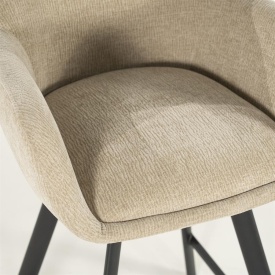 SCAUN DE BAR BLISS CU COTIERĂ - GRI TAUPE - 52(L) x 56.5(l) x 96.5(h) - Img 9