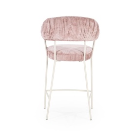 SCAUN DE BAR LIZZY FEMME - TESATURA SI METAL - ROZ - 55(L) x 53(l) x 96(h) cm - Img 6