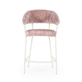 SCAUN DE BAR LIZZY FEMME - TESATURA SI METAL - ROZ - 55(L) x 53(l) x 96(h) cm - Img 12