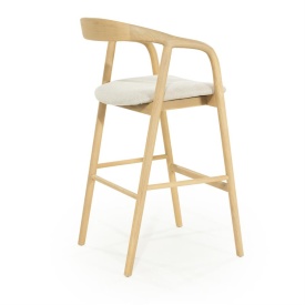 SCAUN DE BAR RAYVEN - LEMN DE FRASIN SI TESATURA - NATURAL - 55(L) x 62.5(l) x 104(h) cm - Img 8