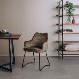 SCAUN GARDA - METAL / MATERIAL - NEGRU / VERDE - 57(L) X 83(H) X 58(L) - Img 2