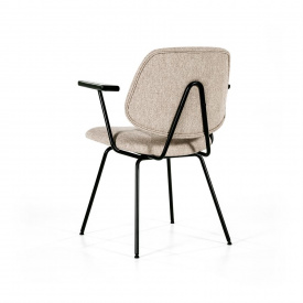 SCAUN LYNN CU COTIERA - METAL / TESATURA BEJ - 62(L) x 82(h) x 57.5(l) - Img 7