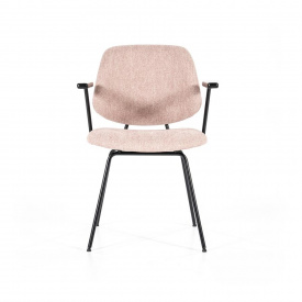 SCAUN LYNN CU COTIERA - TESATURA ROZ - 62X57,5X82 CM - DIN TESATURA SI METAL - (L) x (h) x (l) - Img 4