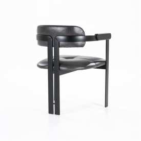 SCAUN MORRIS - PIELE /METAL - NEGRU - 60(L) x 78(h) x 57(l) - Img 7