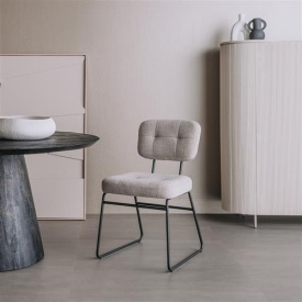 SCAUN PADOLA ALPINE - METAL / MATERIAL - NEGRU / BEJ - 62(L) X 87.5(H) X 50.5(L) - Img 2
