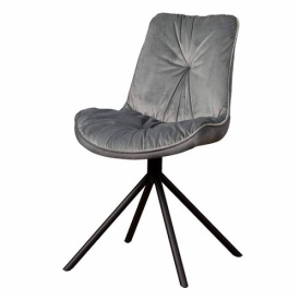 SCAUN PALMA BLUVEL - METAL / MATERIAL - NEGRU / GRI - 63(L) X 88(H) X 51(L)