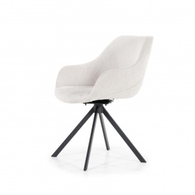 SCAUN PIVOTANT MAMÉ HOUSTON - METAL / LEMN / TESATURA 100% POLIESTER - ALB MURDAR - 58(L) x 82(h) x 61.5(l) - Img 2