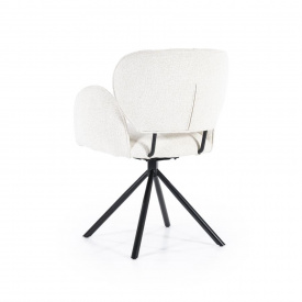 SCAUN PIVOTANT ROSALIN LUNA - METAL / LEMN / TESATURA 100% POLIESTER - ALB - 60.5(L) x 83.5(h) x 61(l) - Img 5