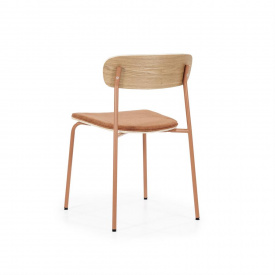 SCAUN SCHOOL - TESATURA / METAL / PLACAJ SI FURNIR DIN LEMN DE FRASIN [FSC] - TERACOTA - 47(L) x 77(h) x 49.5(l) - Img 5