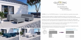 SET CANAPEA DE EXTERIOR - 250(L) x 73(H) x 220(l) + 2 TABURETI 90(L) x 42(H) x 70(l) - ALBA - SPUMA/INOX/MATERIAL IMPERMEABIL - Img 2