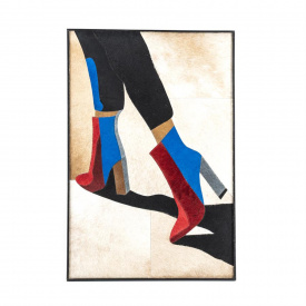 TABLOU PANTOFI CU TOC - LEMN/PANZA - MULTICOLOR - 52(L) x 77(h) x 2(l) - Img 1