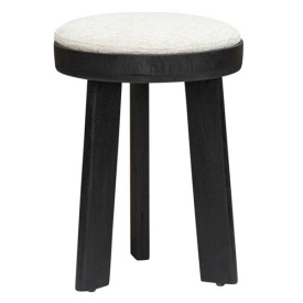 TABURET OSSANA - LEMN DE PIN / MATERIAL - NEGRU / ALB - 40(L) X 50(H) X 40(L) - Img 1