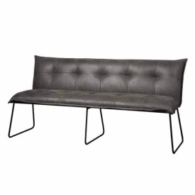 BANCA SEDA 185 CHEROKEE - METAL / MATERIAL - NEGRU / GRI - 58(L) X 90(H) X 185(L)