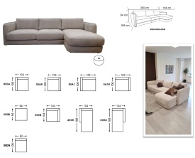 CANAPEA MODULARA ODEIN - (A+A+H) - 300(L) x 84(h) x168(l) cm - Img 5