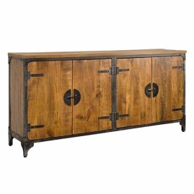 COMODA BASTO - LEMN DE MANGO [FSC] / METAL - NATURAL / NEGRU - 180(L) x 89(h) x 40(l)