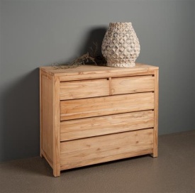 COMODA CORONA - LEMN DE TEC [FSC] SLEFUIT FIN - NATURAL - 110(L) x 95(h) x 50(l) - Img 2