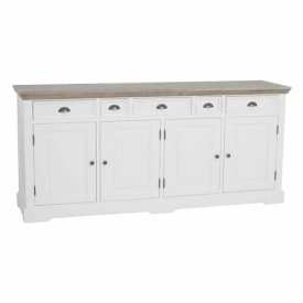 COMODA FLEUR - LEMN DE PIN [FSC] / METAL - ALB / MARO - 200(L) x 90(h) x 50(l)