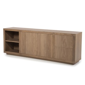COMODA HELSINKI DESCHIS - LEMN SI FURNIR DE STEJAR - MARO - 200(L) x 42(l) x 70(h) cm - Img 3