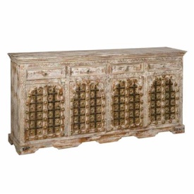 COMODA ISTRANA - LEMN DE MANGO [FSC] - ALB / MARO - 180(L) x 90(h) x 40(l)