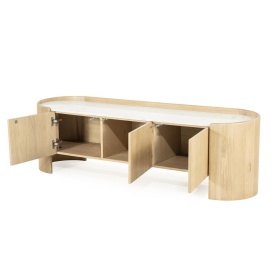 COMODA TV DON - LEMN DE STEJAR SI MARMURA - MARO - 165(L) x 45(l) x 50(h) cm - Img 7