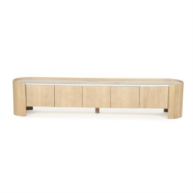 COMODA TV DON - LEMN DE STEJAR SI MARMURA - MARO - 240(L) x 45(l) x 50(h) cm - Img 1