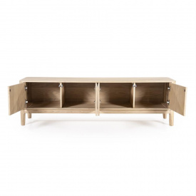 COMODA TV HARVEY CU 4 USI - DIN LEMN DE STEJAR SI FURNIR [FSC] - NATURAL - 170(L) x 50(h) x 40(l) - Img 2