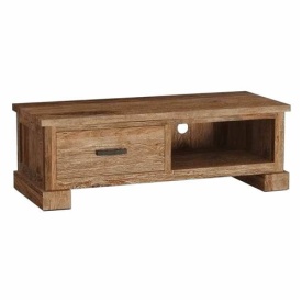 COMODA TV LIVORNO - LEMN / METAL - NEGRU / MARO NATURAL - 120(L) X 40(H) X 50(L) CM
