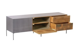 COMODA TV PADOVA - LEMN DE TEC / METAL - MULTICOLOR - 166(L) X 55(H) X 45(L) CM - Img 2