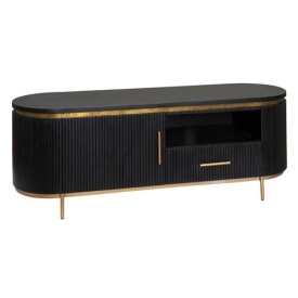 COMODA TV RIVELO - LEMN DE MANGO / METAL - NEGRU / AURIU - 150(L) X 55(H) X 45(L) CM