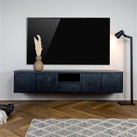 COMODA TV TENNA - LEMN DE MANGO / METAL - NEGRU - 200(L) X 40(H) X 45(L) CM - Img 3