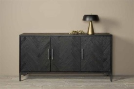 COMODA ZIANO - FURNIR DE STEJAR [FSC] / METAL - NEGRU - 180(L) x 90(h) x 45(l) - Img 2