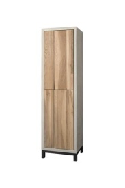 DULAP CABINET MAX CU 2 USI - LEMN DE STEJAR / METAL - NEGRU / MARO NATURAL / GRI - 50(L) x 180(h) x 40(l)