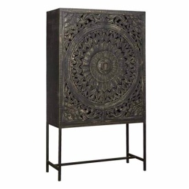DULAP CASINA - LEMN / METAL - NEGRU - 110(L) x 190(h) x 45(l)