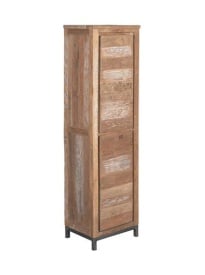 DULAP VENICE - LEMN DE TEC RECICLAT / METAL - NEGRU / MARO NATURAL - 50(L) x 180(h) x 40(l)