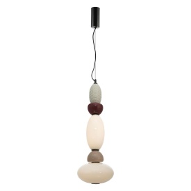 LAMPA SUSPENDATA GARCA VERTICALA - CERAMICA & STICLA & METAL - MULTICOLOR - 22(L) x 22(l) x 194(h)