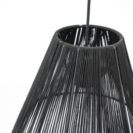 LAMPA SUSPENDATA SANT 2 - FIRE BUMBAC/METAL - NEGRU - 34(L) x 52(h) x 34(l) - Img 2