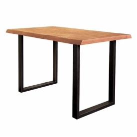MASA DE BAR ULTIMO - LEMN DE SALCAM / METAL - NEGRU / NATURAL - 160(L) X 95(H) X 90(L) CM