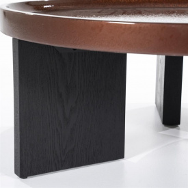 MASA DE CAFEA MAYSON - MDF SI STEJAR FIN - MARO / NEGRU - Ø90 x 35(h) - Img 3