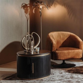MASA DE CAFEA RIVELLO - LEMN DE MANGO / METAL - NEGRU / AURIU - 60(L) X 50(H) X 60(L) CM - Img 2