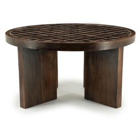 MASA DE CAFEA TILEDUP - LEMN DE MANGO SI CERAMICA - MARO - 70(L) x 70(l) x 35(h) - Img 1